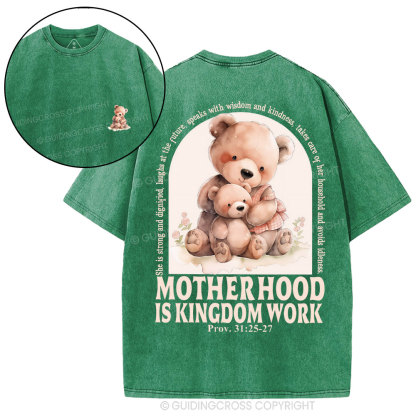 Motherhood Is Kingdom Work Christian Washed T-Shirt