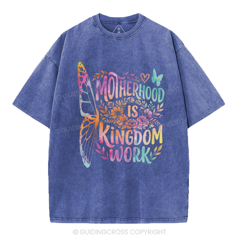 Motherhood Is Kingdom Work Christian Washed T-Shirt