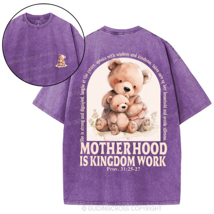 Motherhood Is Kingdom Work Christian Washed T-Shirt