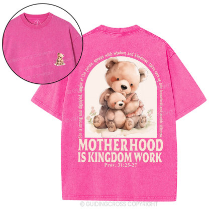 Motherhood Is Kingdom Work Christian Washed T-Shirt