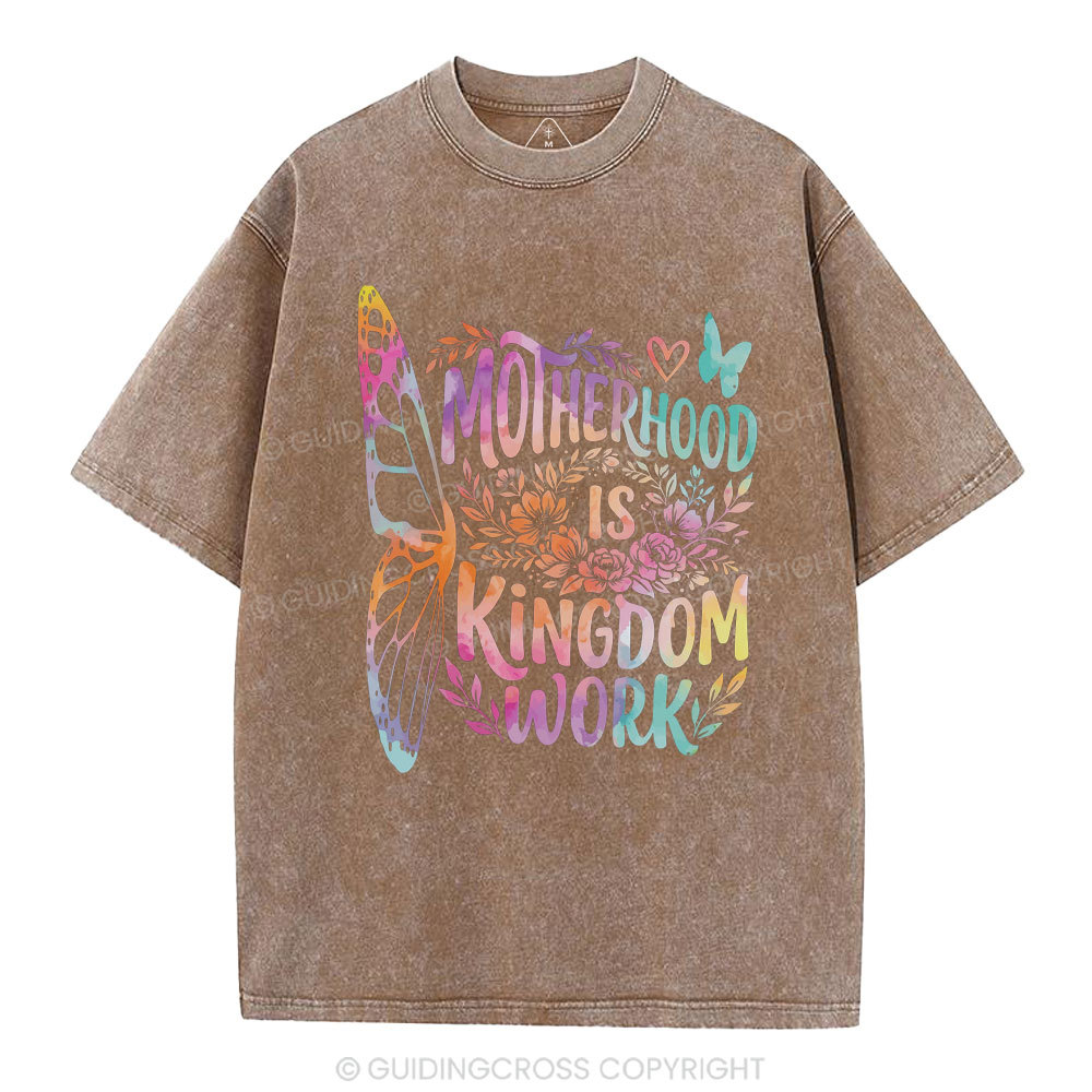 Motherhood Is Kingdom Work Christian Washed T-Shirt