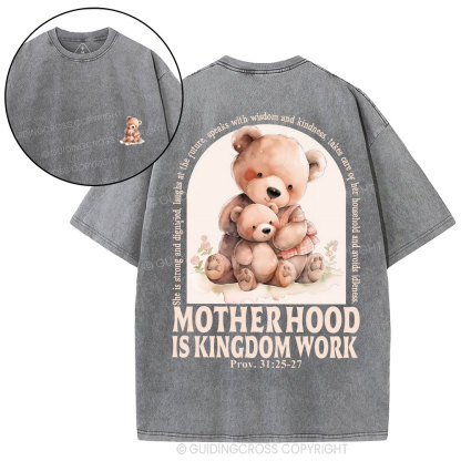 Motherhood Is Kingdom Work Christian Washed T-Shirt