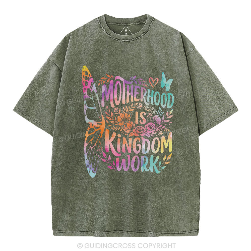 Motherhood Is Kingdom Work Christian Washed T-Shirt