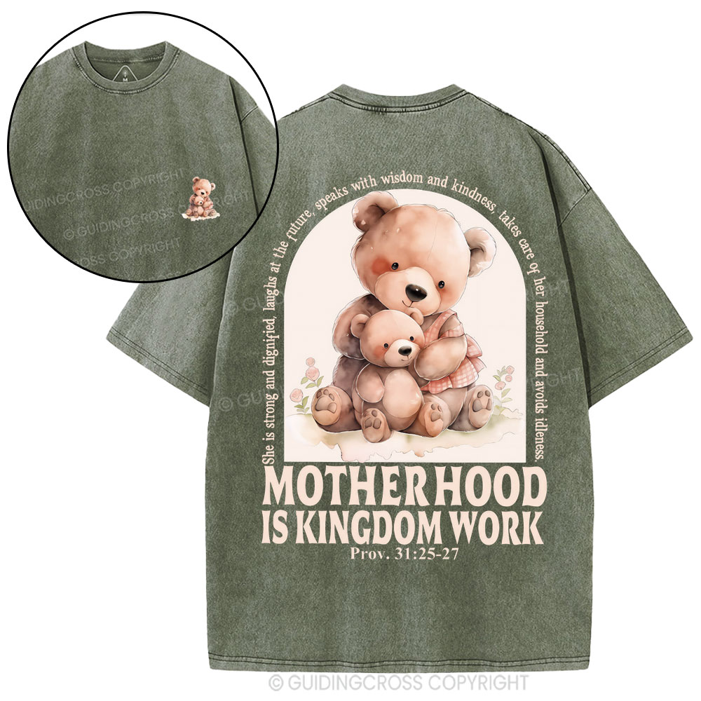 Motherhood Is Kingdom Work Christian Washed T-Shirt