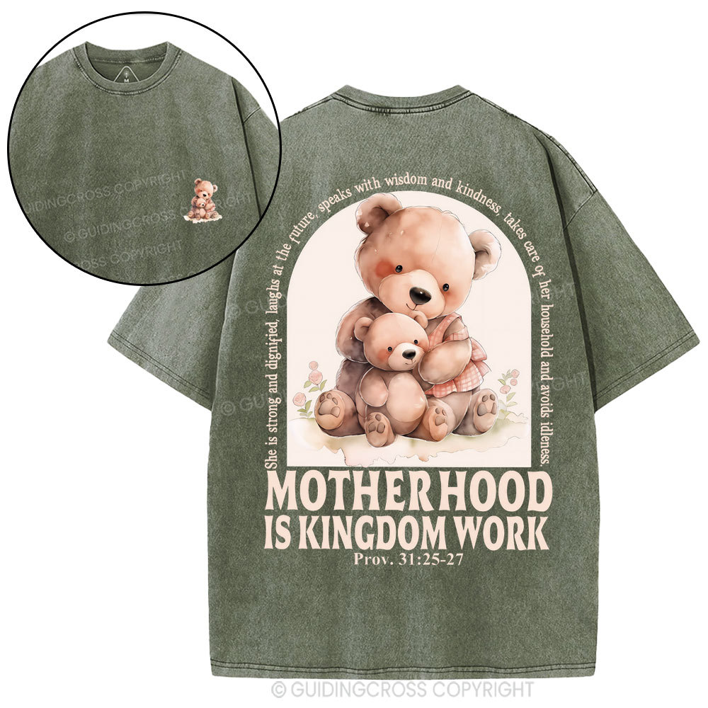 Motherhood Is Kingdom Work Christian Washed T-Shirt