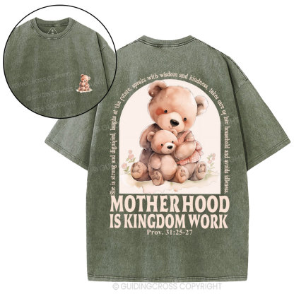 Motherhood Is Kingdom Work Christian Washed T-Shirt