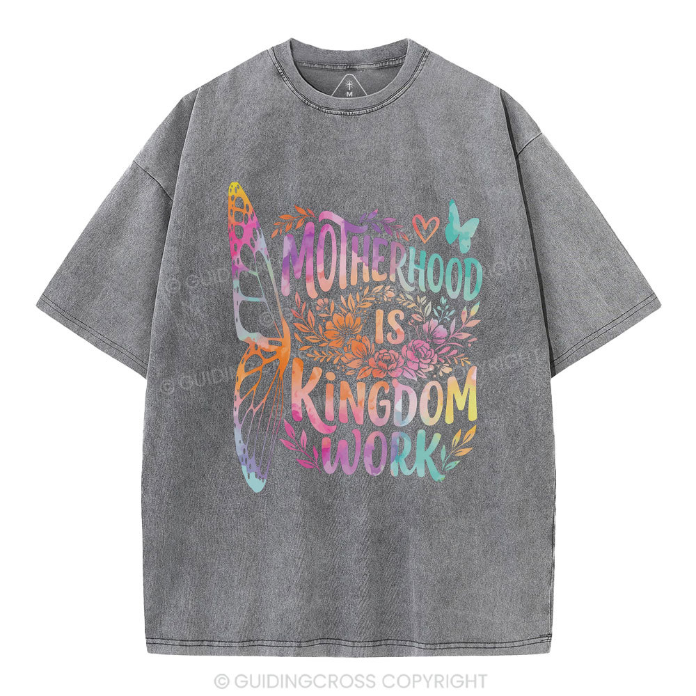 Motherhood Is Kingdom Work Christian Washed T-Shirt