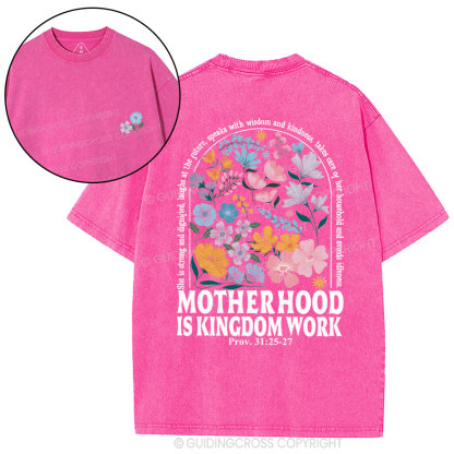 Motherhood Is Kingdom Work New Christian Washed T-Shirt
