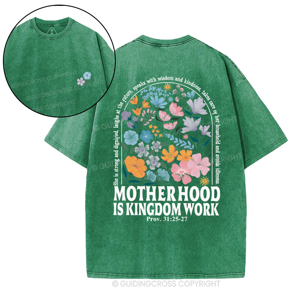 Motherhood Is Kingdom Work New Christian Washed T-Shirt