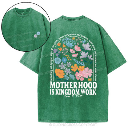 Motherhood Is Kingdom Work New Christian Washed T-Shirt