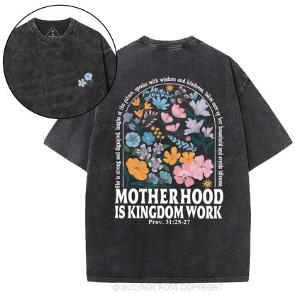 Motherhood Is Kingdom Work New Christian Washed T-Shirt
