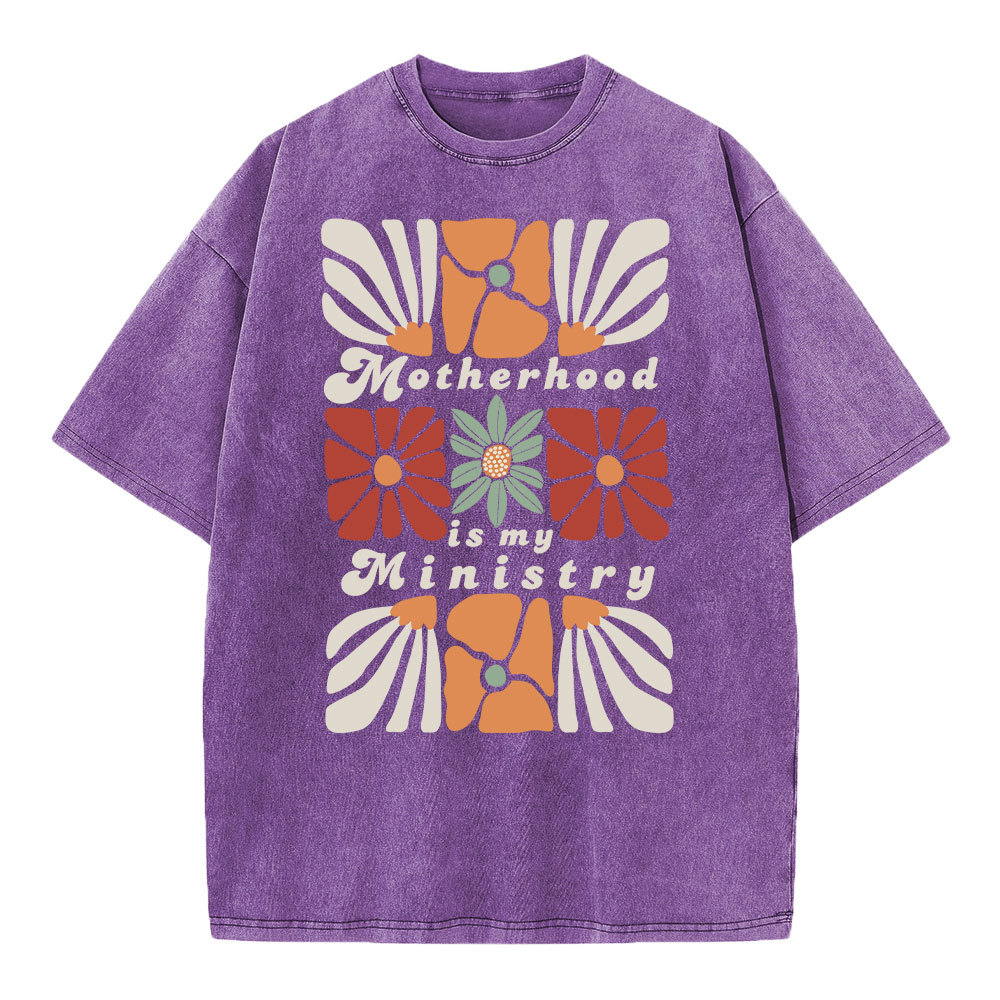 Motherhood Is My Ministry Christian Washed T-Shirt