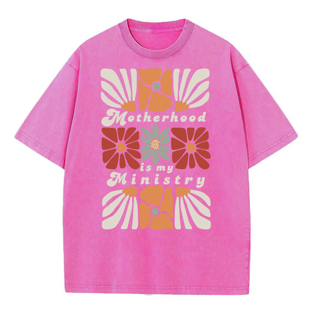 Motherhood Is My Ministry Christian Washed T-Shirt