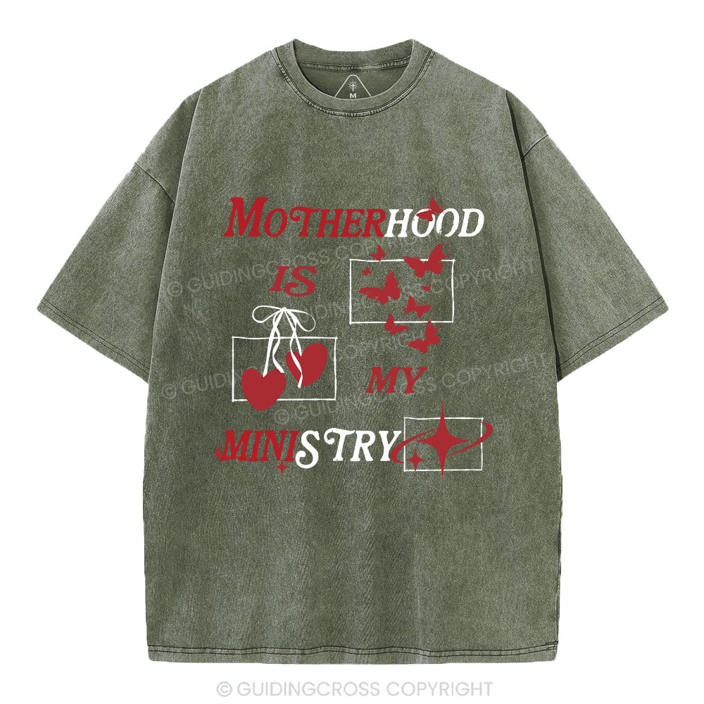 Motherhood Is My Ministry Christian Washed T-Shirt