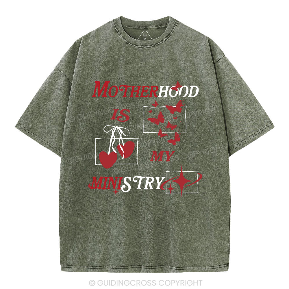 Motherhood Is My Ministry Christian Washed T-Shirt