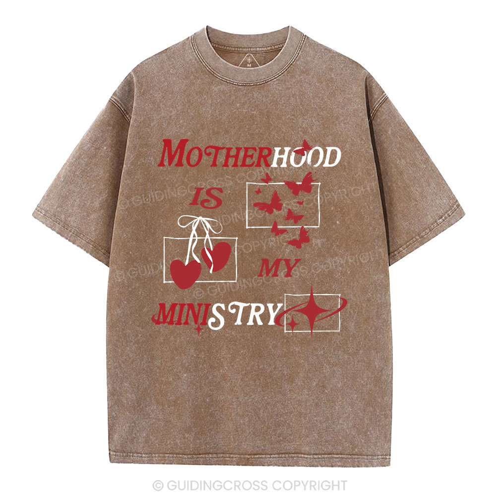 Motherhood Is My Ministry Christian Washed T-Shirt