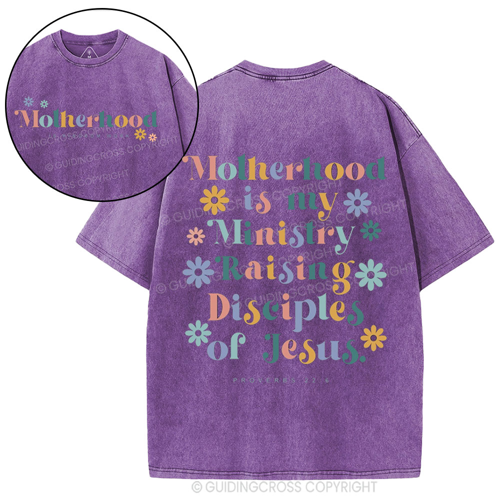 Motherhood Is My Ministry Christian Washed T-Shirt