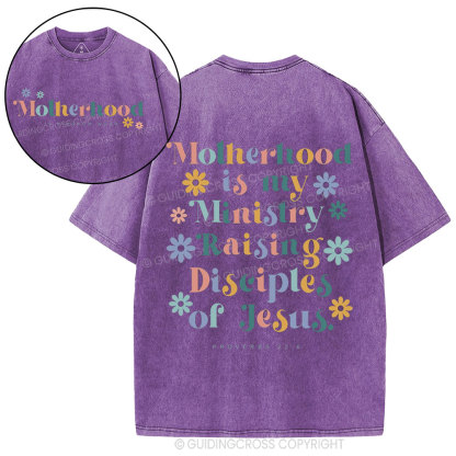 Motherhood Is My Ministry Christian Washed T-Shirt