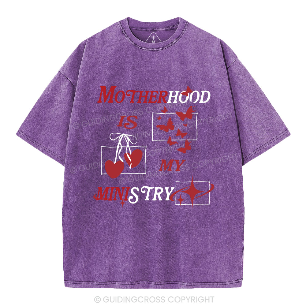 Motherhood Is My Ministry Christian Washed T-Shirt