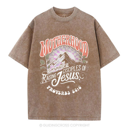 Motherhood Is My Ministry Christian Washed T-Shirt