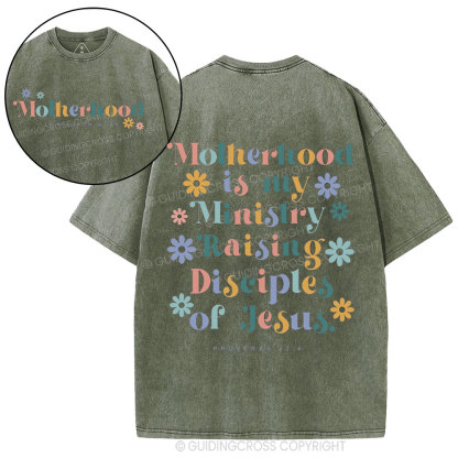 Motherhood Is My Ministry Christian Washed T-Shirt
