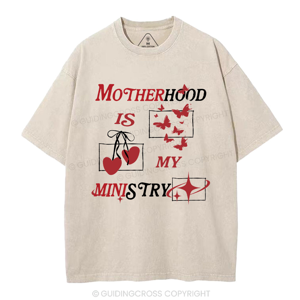 Motherhood Is My Ministry Christian Washed T-Shirt