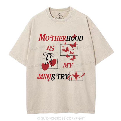 Motherhood Is My Ministry Christian Washed T-Shirt