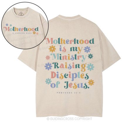 Motherhood Is My Ministry Christian Washed T-Shirt