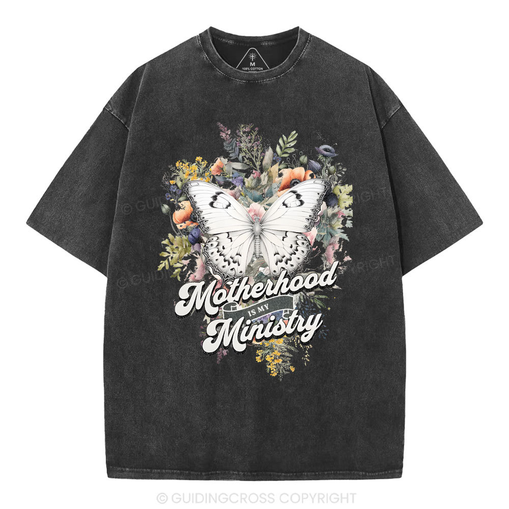 Motherhood Is My Ministry Christian Washed T-Shirt