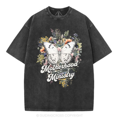 Motherhood Is My Ministry Christian Washed T-Shirt