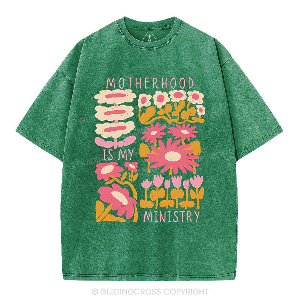 Motherhood Is My Ministry Christian Washed T-Shirt