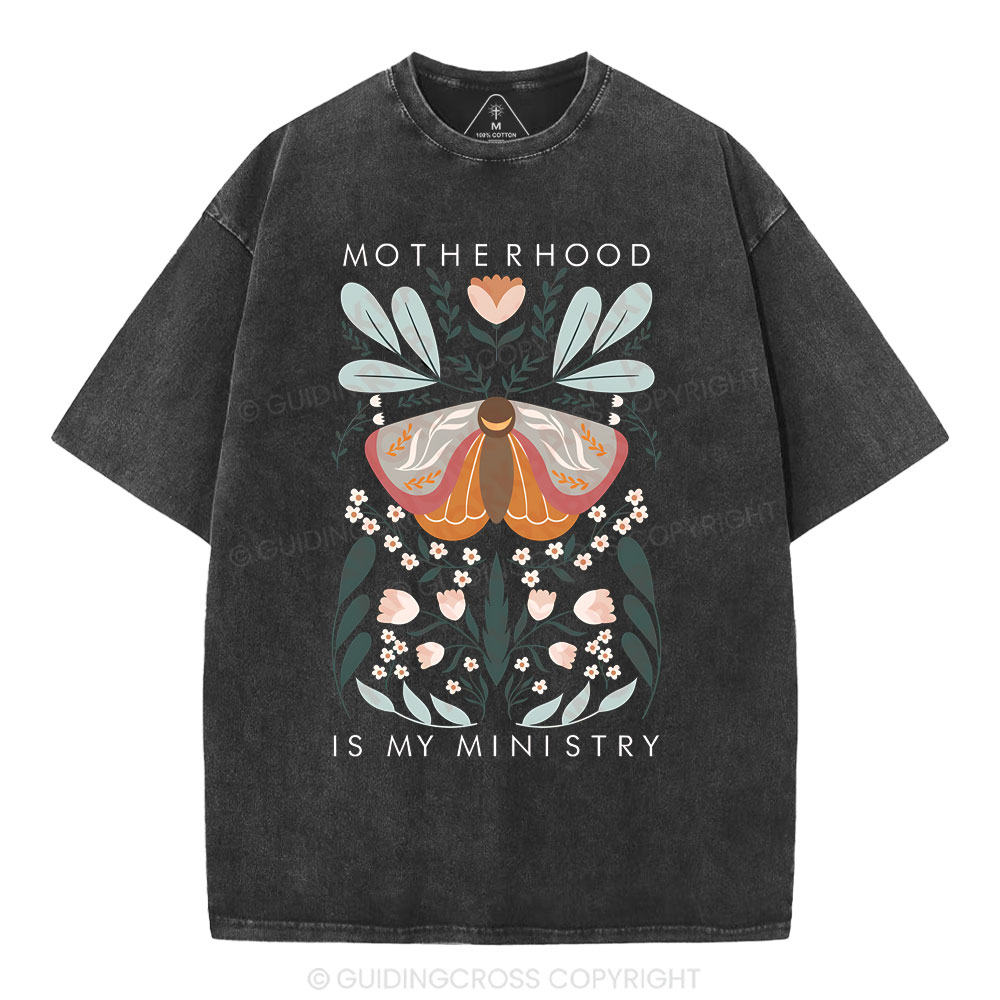 Motherhood Is My Ministry Christian Washed T-Shirt