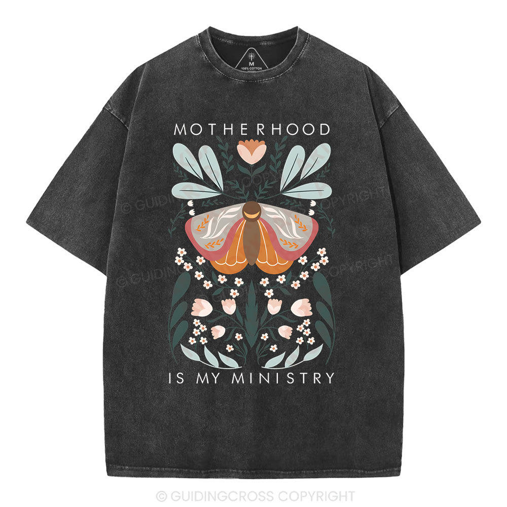 Motherhood Is My Ministry Christian Washed T-Shirt