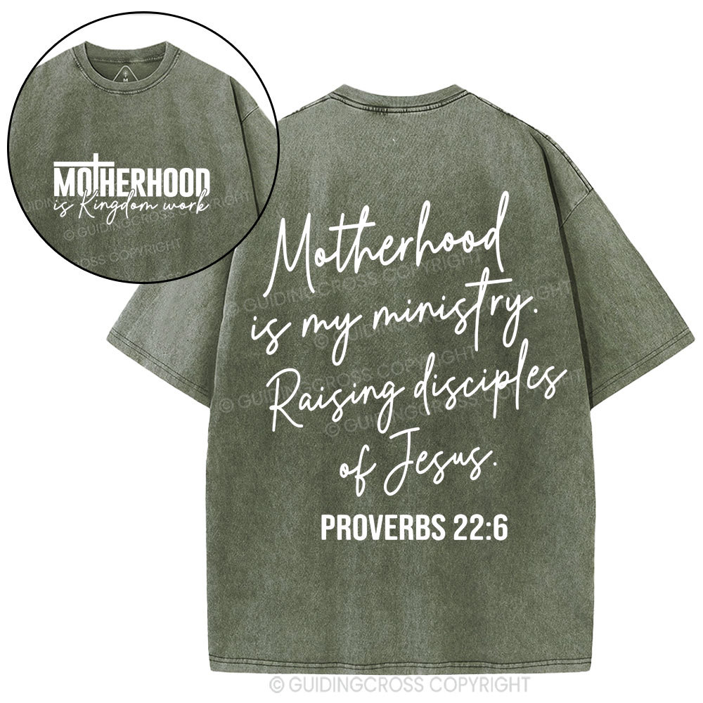 Motherhood Is My Ministry Christian Washed T-Shirt