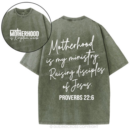 Motherhood Is My Ministry Christian Washed T-Shirt