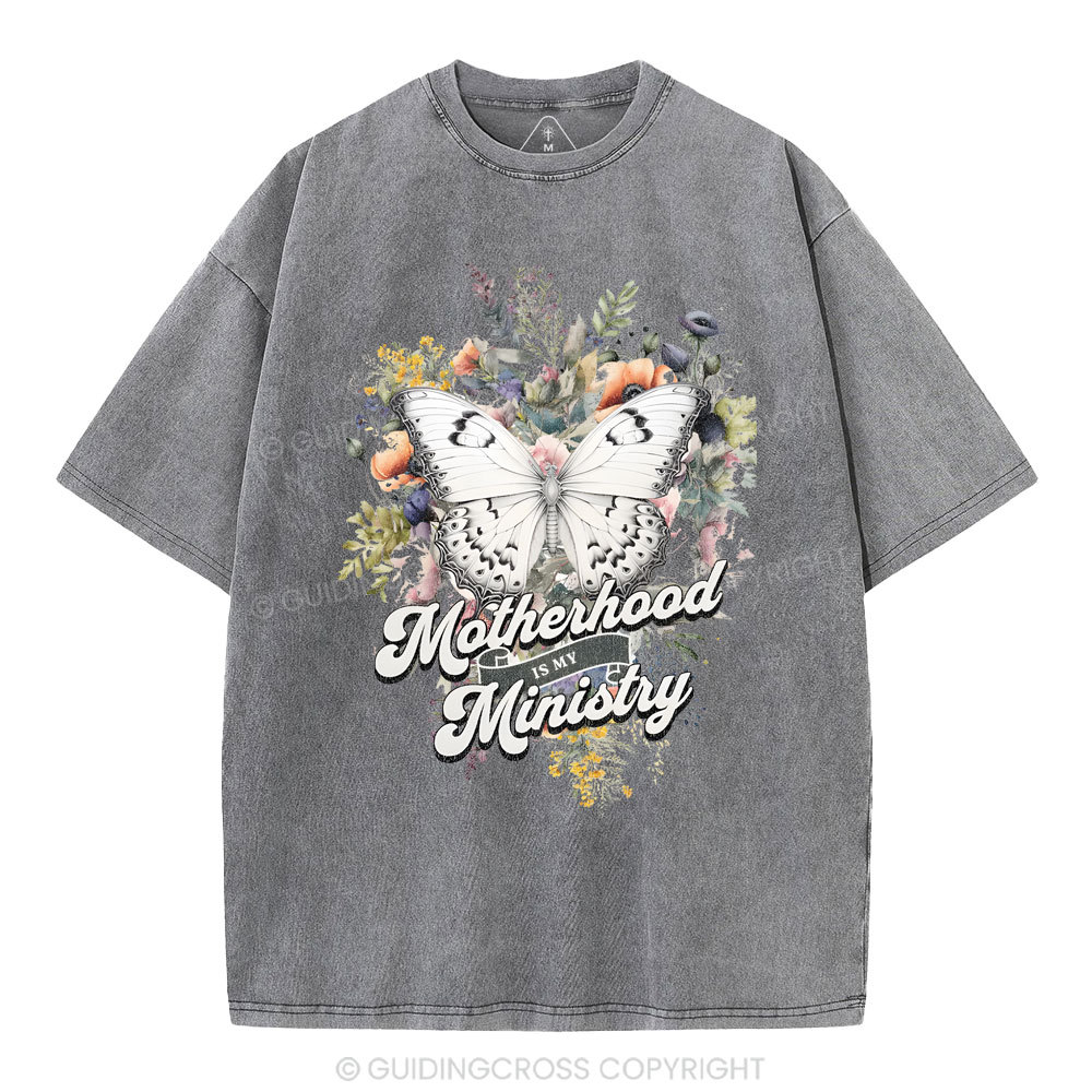 Motherhood Is My Ministry Christian Washed T-Shirt