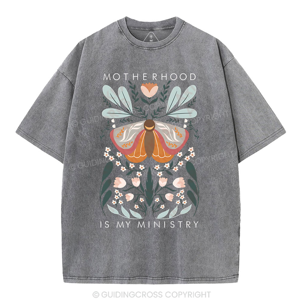 Motherhood Is My Ministry Christian Washed T-Shirt
