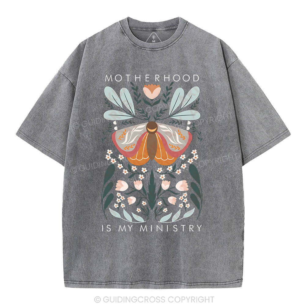 Motherhood Is My Ministry Christian Washed T-Shirt