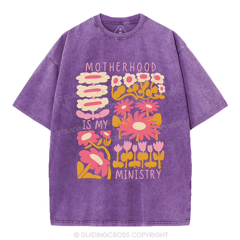 Motherhood Is My Ministry Christian Washed T-Shirt