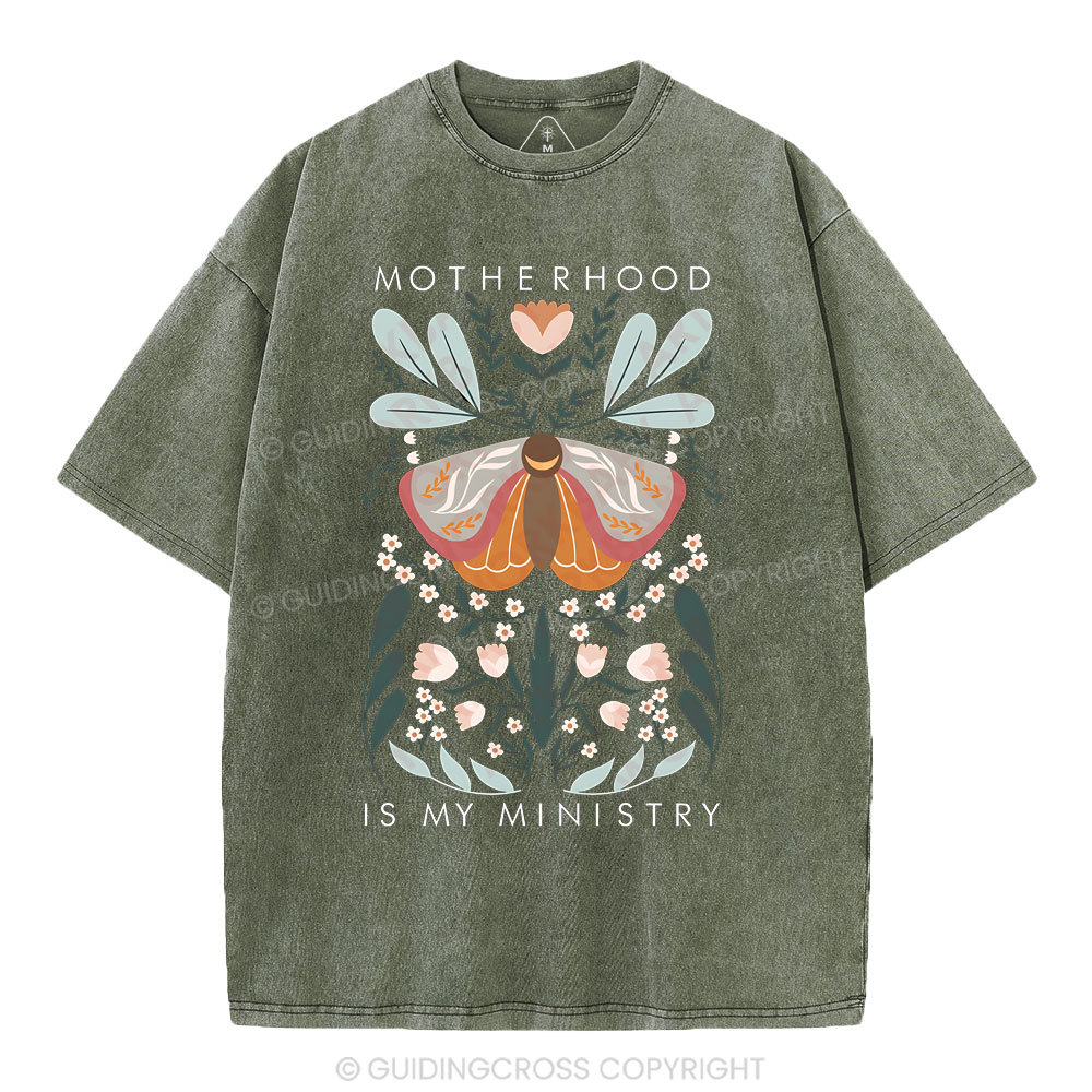 Motherhood Is My Ministry Christian Washed T-Shirt