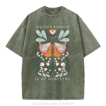 Motherhood Is My Ministry Christian Washed T-Shirt