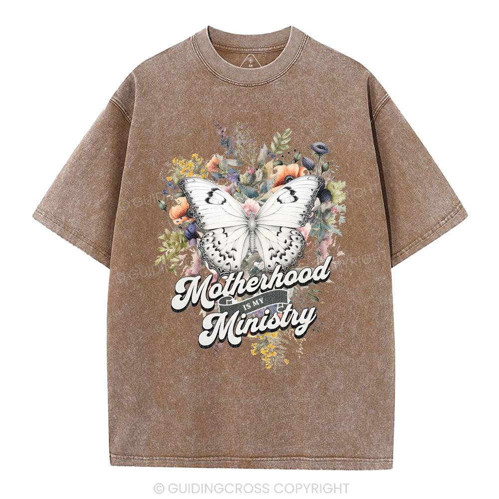 Motherhood Is My Ministry Christian Washed T-Shirt
