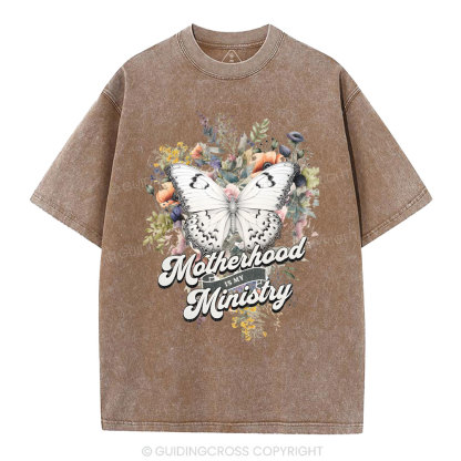 Motherhood Is My Ministry Christian Washed T-Shirt