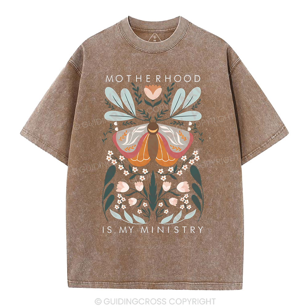 Motherhood Is My Ministry Christian Washed T-Shirt