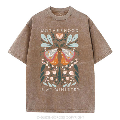 Motherhood Is My Ministry Christian Washed T-Shirt