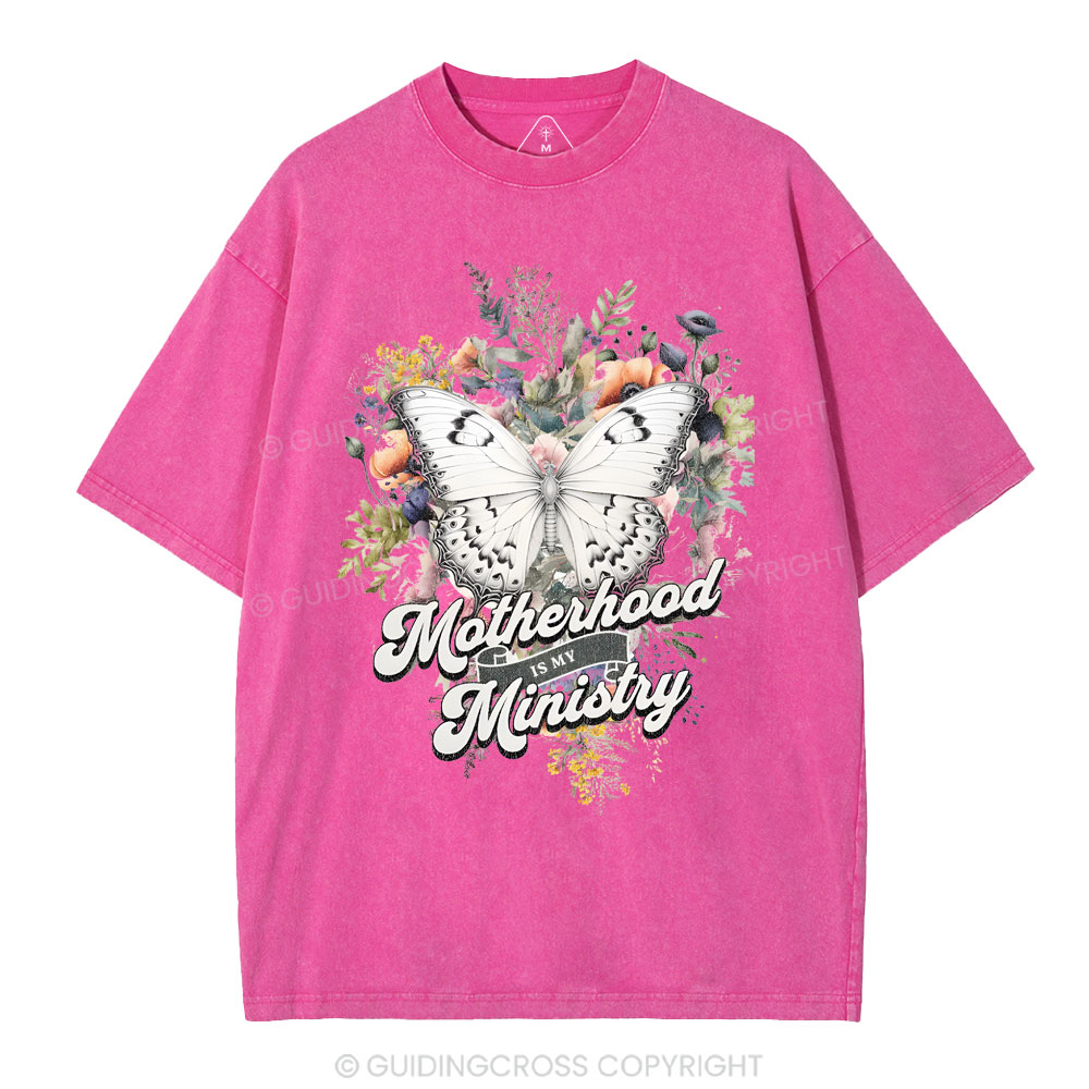 Motherhood Is My Ministry Christian Washed T-Shirt