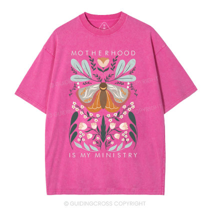 Motherhood Is My Ministry Christian Washed T-Shirt