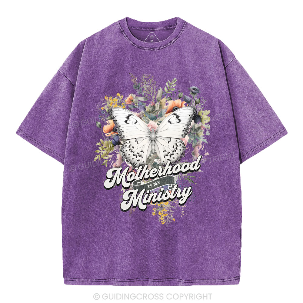 Motherhood Is My Ministry Christian Washed T-Shirt