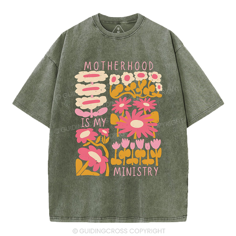 Motherhood Is My Ministry Christian Washed T-Shirt