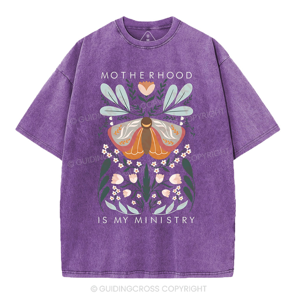 Motherhood Is My Ministry Christian Washed T-Shirt